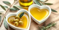 Plato en forma de corazon para Beneficios del Aceite de Oliva en la Salud del Corazón