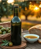 Botella de aceite de oliva primera prensada